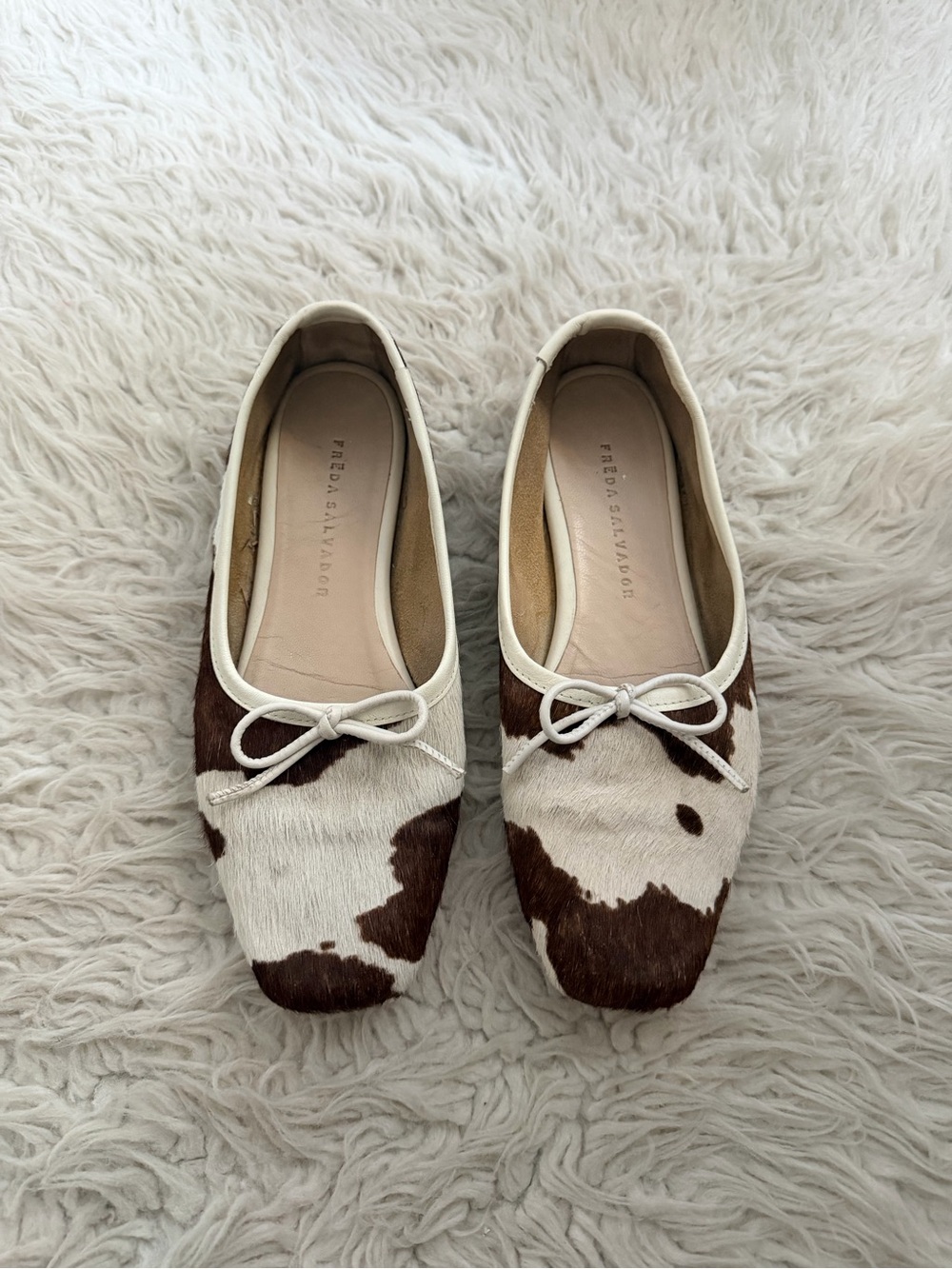 Freda Salvador Jada Square Toe Flat - Cow Haircalf